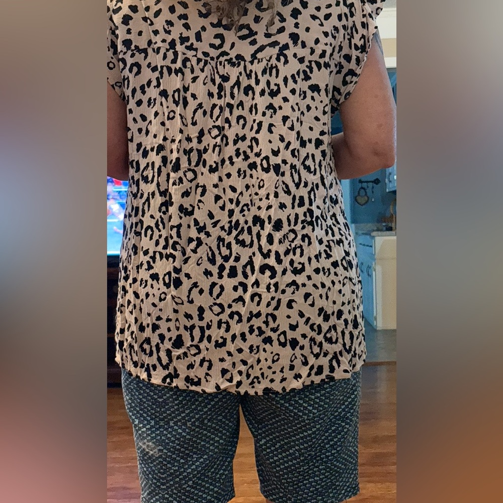 Savanna Jane Embroidered Floral/Animal Print Cap Sleeve Blouse 2X So Cute! - Picture 13 of 13